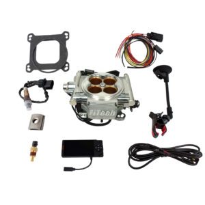 FITECH Go EFI 8/ 1200 HP EFI Throttle Body System/ Power Adder/ Bright Aluminum Finish/ Timing Control/ 4150 Flange/ Self Learning