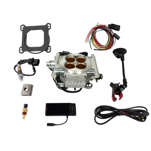 FITECH Go EFI 8/ 1200 HP EFI Throttle Body System/ Power Adder/ Bright Aluminum Finish/ Timing Control/ 4150 Flange/ Self Learning