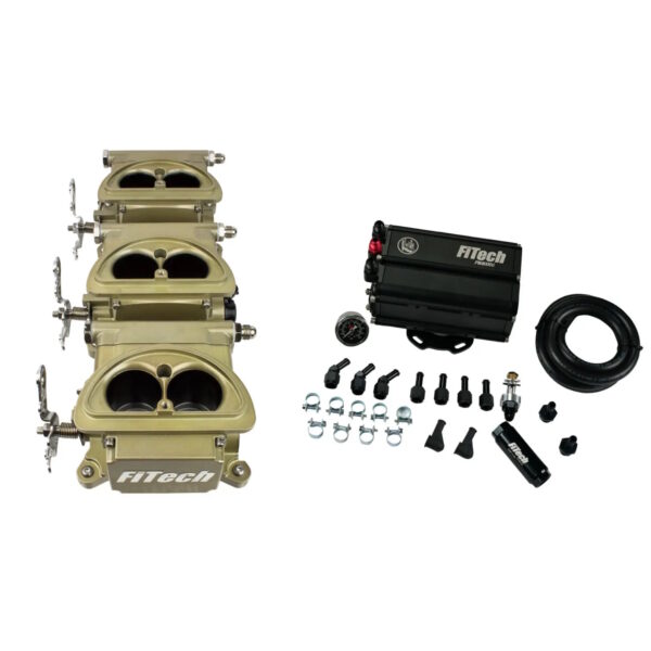 FITECH Go EFI 3x2 Tri Power 600 HP Classic Gold EFI System With Force Fuel Mini Delivery Master Kit