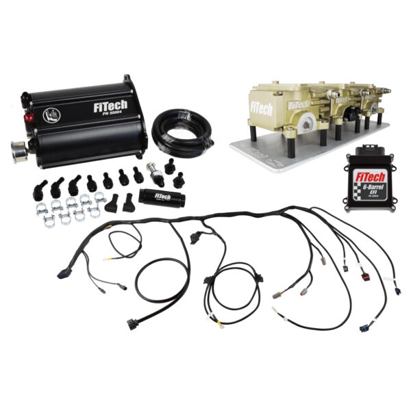 FITECH Go EFI 3x2 Tri Power 600 HP Classic Gold EFI System With Force Fuel Delivery Master Kit