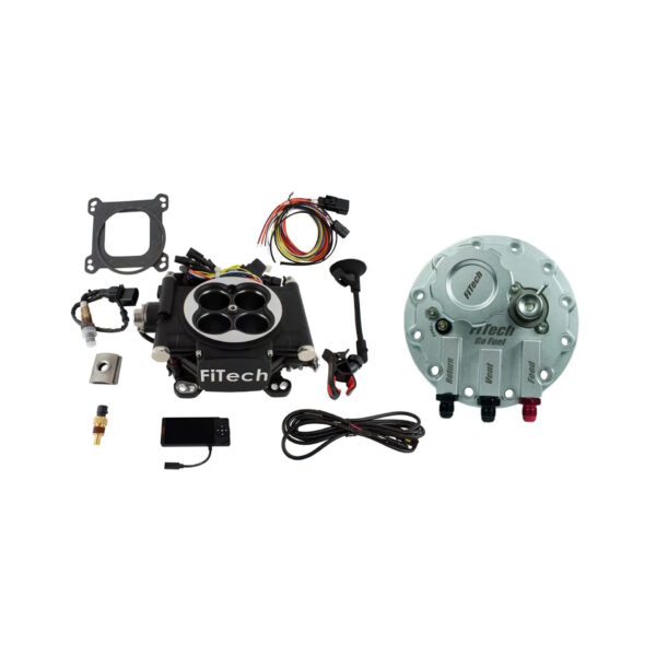 FITECH Go EFI 4 600 HP Matte Black EFI System With Go Fuel Returnless In-Tank Module Master Kit