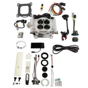 FITECH Go EFI 4 600 HP/ Bright Aluminum/ EFI System/ Go Fuel In Tank Module/ Universal Fit/ 255 LPH Pump/ Returnless/ Master Kit