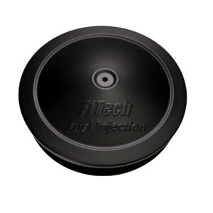 FITECH 3 Inch Air Filter 1.5 Inch Drop Base/ Black/ Air Filter Top/ 14 Inch Diameter/ 2 Inch Tall Air Filter/ Cotton Gauze/ Black Element