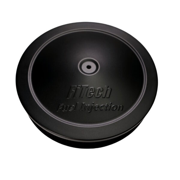 FITECH 3 Inch Air Filter 1.5 Inch Drop Base/ Black/ Air Filter Top/ 14 Inch Diameter/ 2 Inch Tall Air Filter/ Cotton Gauze/ Black Element