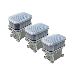 FITECH 3 Individual Filter Assemblies/ 7.125" L X 4.75" W X 4 Inch" H/ Cast Finish/ Finned Top/ Cotton Gauze/ Gray Element/ Hardware Included