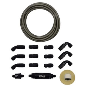FITECH Go Fuel AN-6 Stainless Steel 40 Ft Hose Kit with Filter