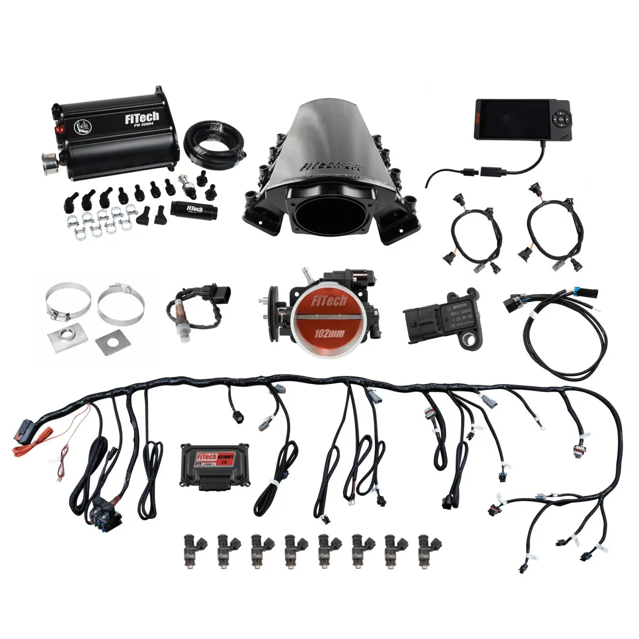 FITECH Ultimate LS 750 HP EFI System With Short LS7 Port Intake & Force Fuel Master Kit