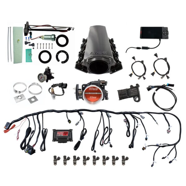 FITECH Ultimate LS 500 HP EFI System With Short Cathedral Intake, In Tank 440 LPH Pump Module & Go Fuel Regulator Master Kit