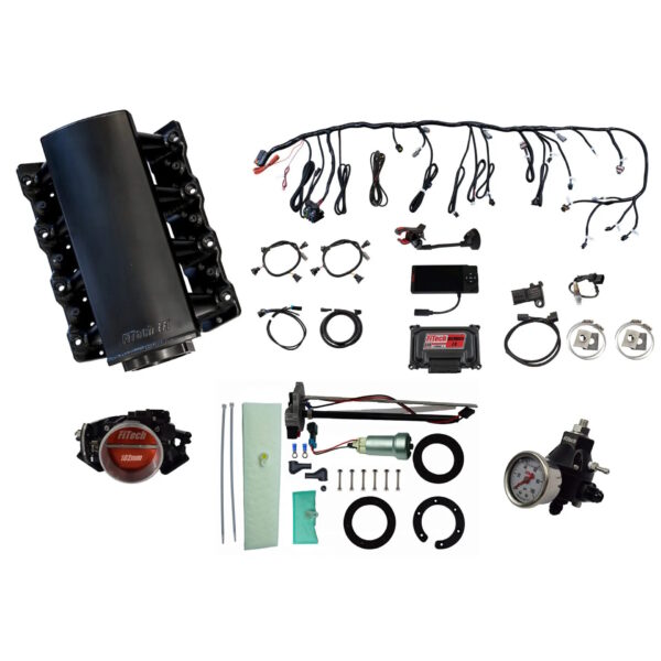 FITECH Ultimate LS 750 HP EFI System With Short Cathedral Intake, In Tank 440 LPH Pump Module & Go Fuel Regulator Master Kit