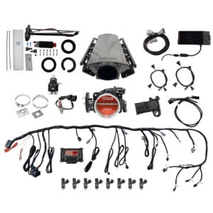 FITECH Ultimate LS 500 HP EFI System With Short LS3 Port Intake, Transmission Control, In Tank 340 LPH Pump Module & Go Fuel Regulator Master Kit