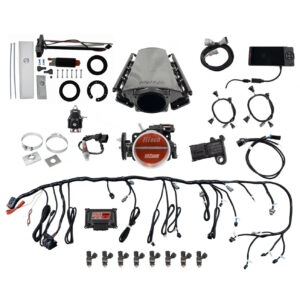 FITECH Ultimate LS 750 HP EFI System With Short LS3 Port Intake, Transmission Control, In Tank 340 LPH Pump Module & Go Fuel Regulator Master Kit