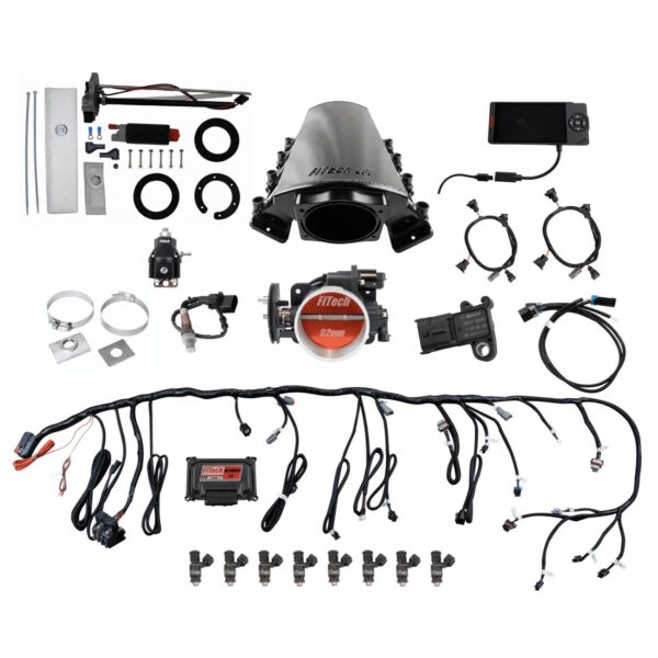 FITECH Ultimate LS 500 HP EFI System With Short LS7 Port Intake, In Tank 340 LPH Pump Module & Go Fuel Regulator