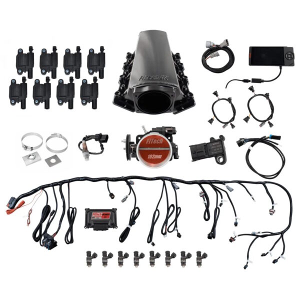 FITECH Ultimate LS 750 HP EFI System With Short Cathedral Intake, Transmission Control & LS3 Coil Pack Set