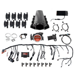 FITECH Ultimate LS 500 HP EFI System With Long Runner Cathedral Intake & LS3 Coil Pack Set