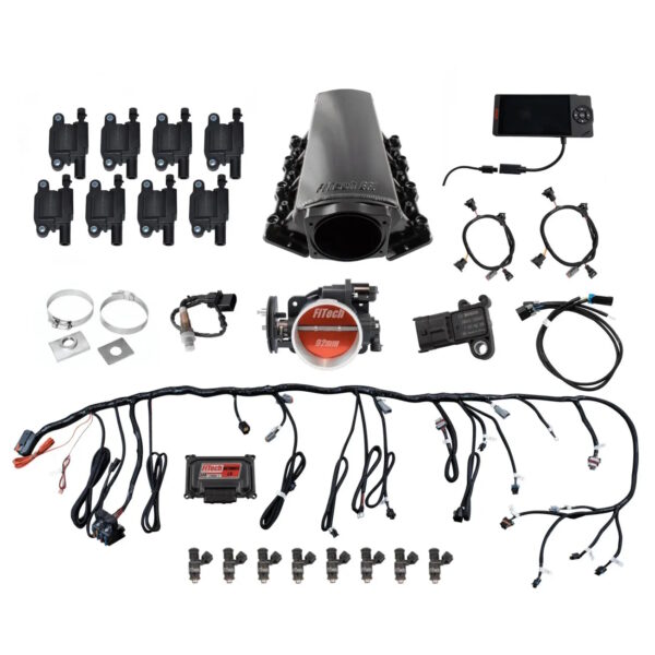 FITECH Ultimate LS 500 HP EFI System With Long Runner Cathedral Intake & LS3 Coil Pack Set