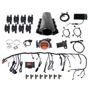 FITECH Ultimate LS 500 HP EFI System With Long Runner Cathedral Intake,Transmission Control & LS3 Coil Pack Set