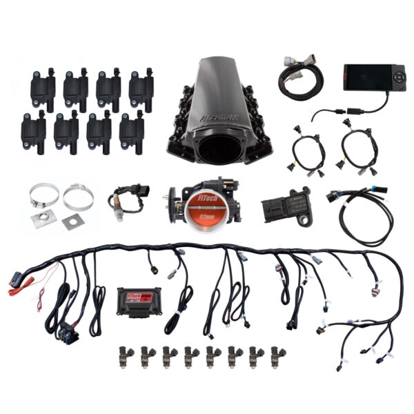 FITECH Ultimate LS 500 HP EFI System With Long Runner Cathedral Intake,Transmission Control & LS3 Coil Pack Set