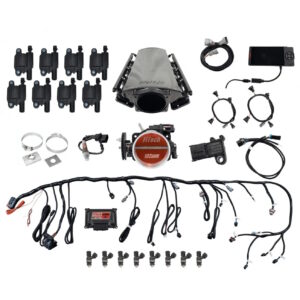 FITECH Ultimate LS 750 HP EFI System With Short LS3 Port Intake, Transmission Control & LS3 Coil Pack Set