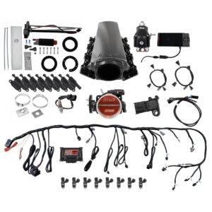 FITECH Ultimate LS 750 HP EFI System With Short Cathedral Intake, In Tank Pump Module, Go Fuel Regulator & LS3 Coil Pack Set