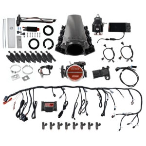FITECH Ultimate LS 750 HP EFI System With Long Runner Cathedral Intake, In Tank Pump Module, Go Fuel Regulator & LS3 Coil Pack Set