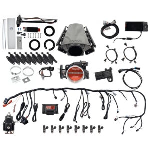 FITECH Ultimate LS 500 HP EFI System With Short LS3 Port Intake, Transmission Control, In Tank Pump Module, Go Fuel Regulator & LS3 Coil Pack Set