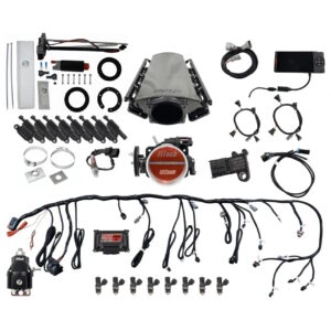 FITECH Ultimate LS 750 HP EFI System With Short LS3 Port Intake, Transmission Control, In Tank Pump Module, Go Fuel Regulator & LS3 Coil Pack Set