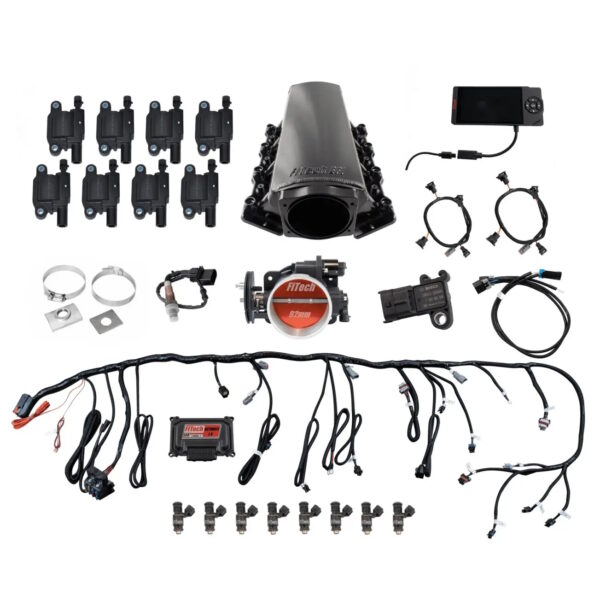 FITECH Ultimate LS 500 HP EFI System With Short Cathedral Intake & LS3 Coil Pack With LED Set