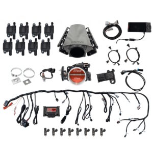 FITECH Ultimate LS 500 HP EFI System With Short LS3 Port Intake, Transmission Control & LS3 Coil Pack With LED Set