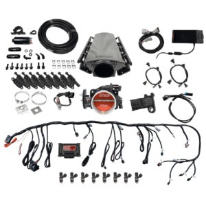 FITECH Ultimate LS 500 HP EFI System With Short LS3 Port Intake, Transmission Control & LS3 Coil Pack With LED Set