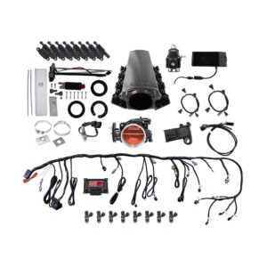 FITECH Ultimate LS 500 HP EFI System With Short Cathedral Intake, In Tank Pump Module,Go Fuel Regulator & LS3 Coil Pack With LED Set