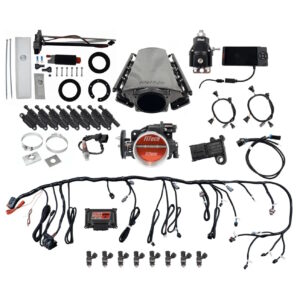 FITECH Ultimate LS 500 HP EFI System With Short LS3 Port Intake, In Tank Pump Module, Go Fuel Regulator & LS3 Coil Pack With LED Set