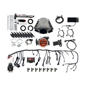FITECH Ultimate LS 750 HP EFI System With Short LS3 Port Intake, Transmission Control, In Tank Pump Module, Go Fuel Regulator & LS3 Coil Pack With LED Set