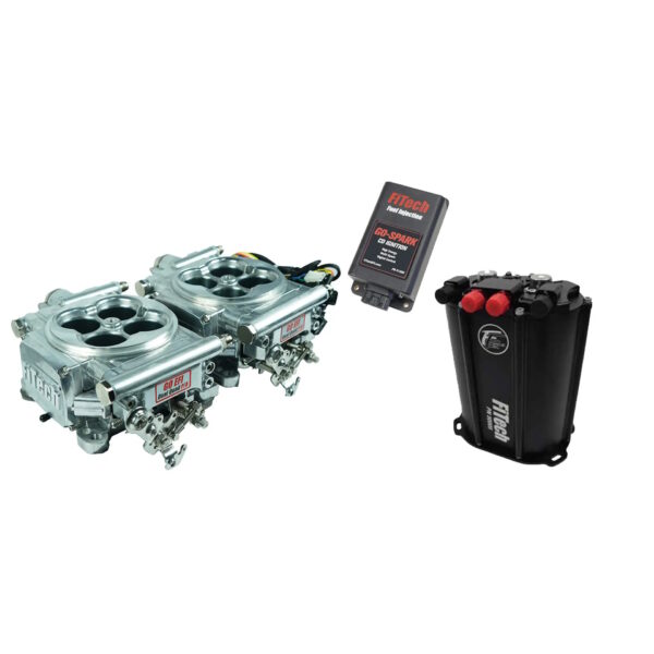 FITECH Go EFI 2x4 1200 HP Bright Aluminum EFI System With Dual Pump Force Fuel Delivery Master Kit & Go Spark CDI Box