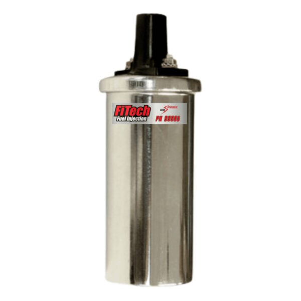 FiTech Go Spark Oil Filled Round CDI Ignition Coil, Chrome