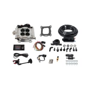 FITECH Go EFI 4 System (Bright Aluminum Finish) Master Kit w/ Inline Fuel Pump