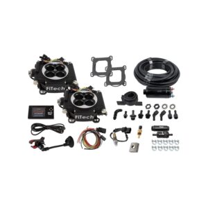 FITECH Go EFI 2x4 System (Black Finish) Master Kit w/ Inline Fuel Pump