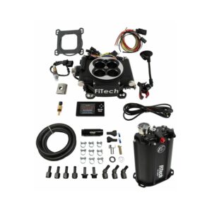 FITECH Go EFI 4 System (Black Finish) Master Kit w/ Force Fuel, Fuel Delivery System