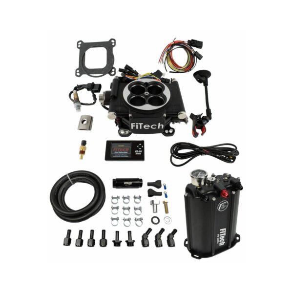 FITECH Go EFI 4 System (Black Finish) Master Kit w/ Force Fuel, Fuel Delivery System