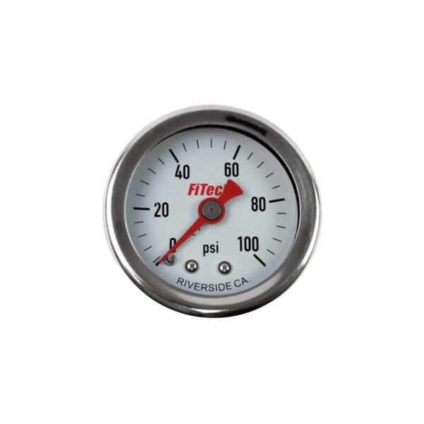 FITECH 0-100 PSI Oil Filled Fuel Pressure Gauge