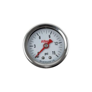 FITECH 0-15 PSI Oil Filled Fuel Pressure Gauge