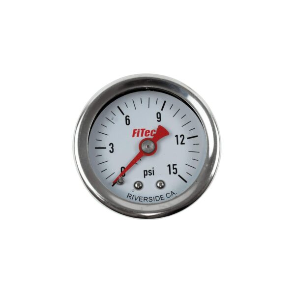 FITECH 0-15 PSI Oil Filled Fuel Pressure Gauge