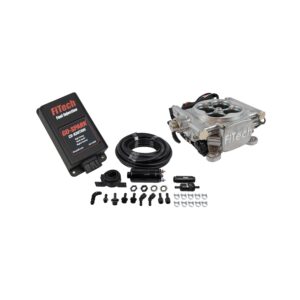 FITECH Go EFI 4 System (Bright Aluminum Finish) Master Kit w/ Inline Fuel Pump, w/CDI box