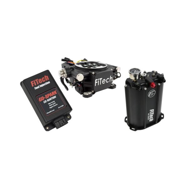 FITECH Go EFI 4 System (Black Finish) Master Kit w/ Force Fuel, Fuel Delivery System, w/CDI box