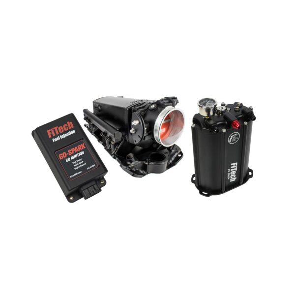 FITECH Ultra Ram SBC 550 HP 92mm Cast Throttle Body, w/ Force Fuel, Fuel Delivery System, w/CDI box