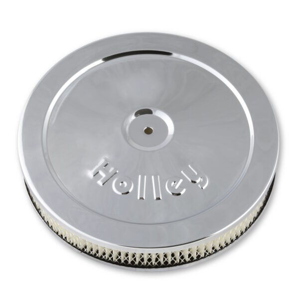 HOLLEY 10" Flat Base Air Cleaner Assembly, Chrome