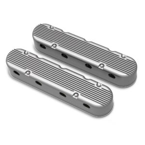 HOLLEY 2-Piece Finned Alloy Valve Rocker Cover, LS1 LS2 LS3 LS6 LS7, Raw Aluminium