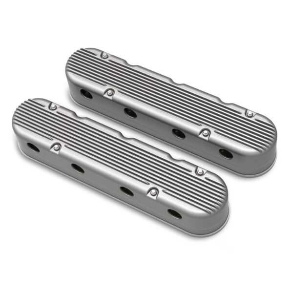 HOLLEY 2-Piece Finned Alloy Valve Rocker Cover, LS1 LS2 LS3 LS6 LS7, Raw Aluminium