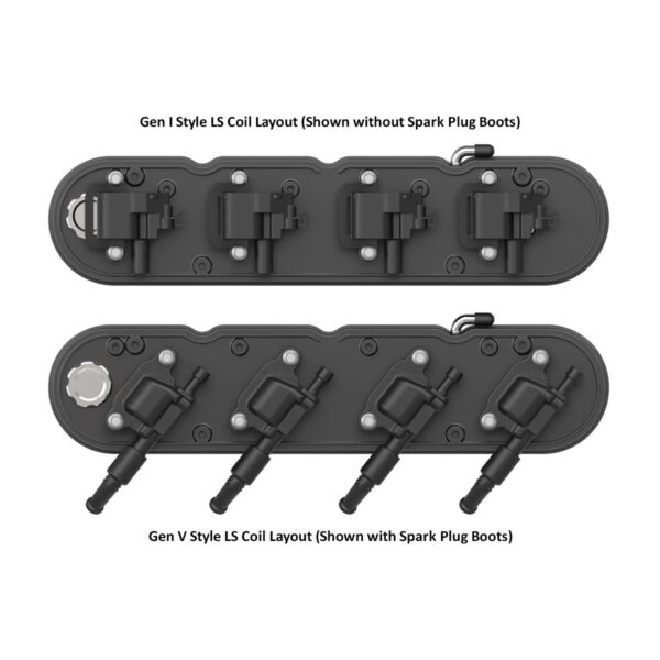 HOLLEY 2-Piece Finned Alloy Valve Rocker Cover, LS1 LS2 LS3 LS6 LS7, Black - Image 4