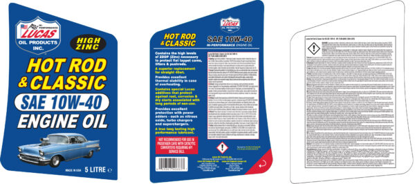 LUCAS 10W-40 Hot Rod & Classic Car Engine Oil 5L - Image 2