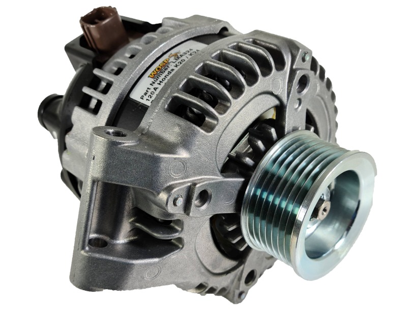 WOSP Standard 120 Amp Alternator Honda Accord, Civic, C R V, Integra, K 20 and K 24 Engines